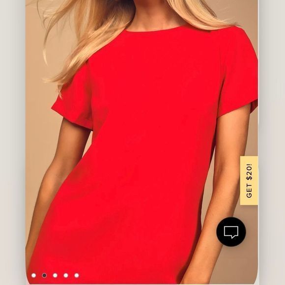Lulus Shift and Shout‎ Red Shift Dress SMALL - Picture 2 of 12